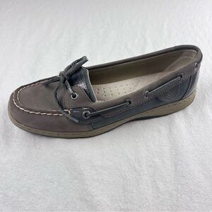 Sperry Top Sider Boat Shoes Womens 8.5 M Angelfish Flats STS93473 Gray Leather
